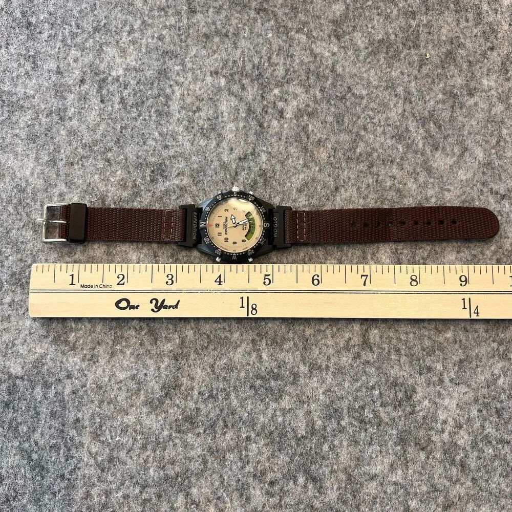 Vtg Timex Expedition Men’s Indiglo Watch Water Resistant 50 MM T84601 Ani-digi